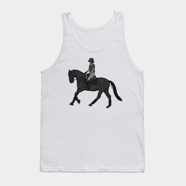 Black Dressage Canter Tank Top by themarementality